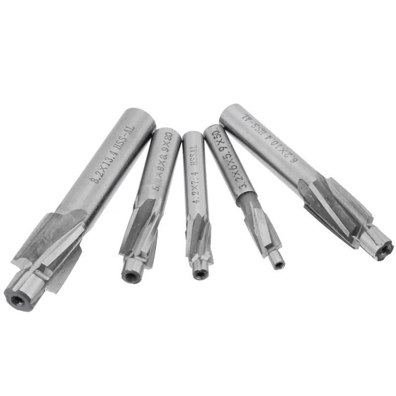 

AB35-15Pcs HSS Counterbore End Mill M3-M8 Pilot Slotting Tool Milling Cutter Countersink End Mills