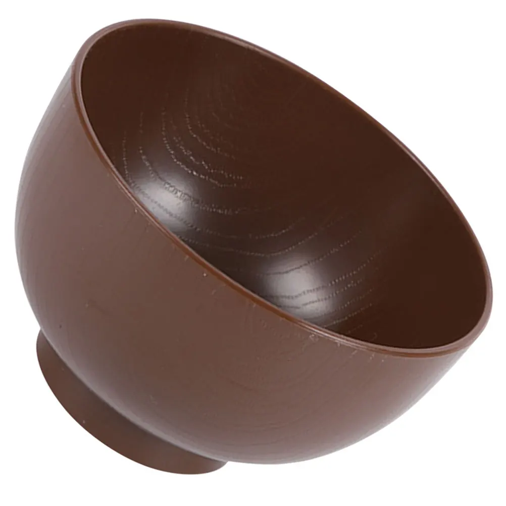 

1pcs Wood Grain Soup Bowl Japanese Style Unbreakable Coffee Plastic Container Non Slip Kitchen Supply Ramen Bowl for Daily