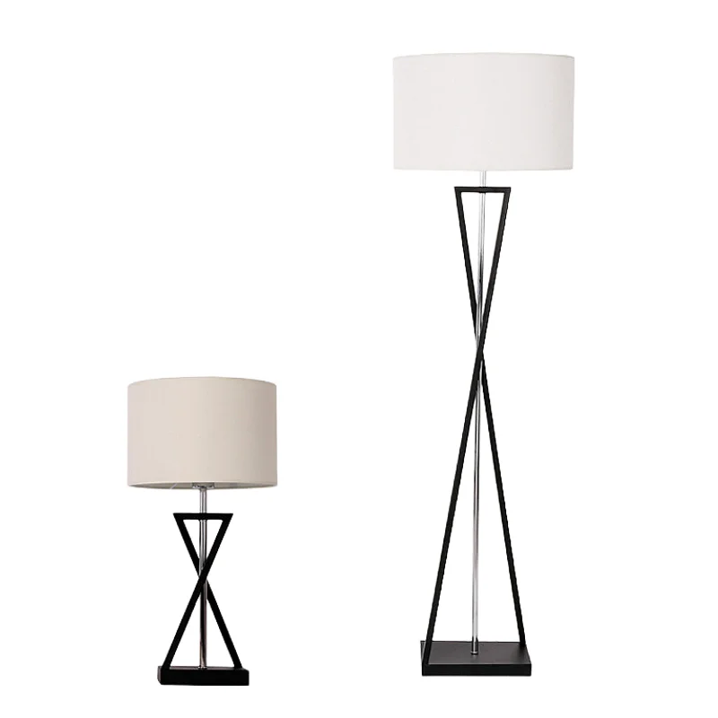 

Modern fancy indoor iron floor lamp with fabric shade E27 base, modern design for family bedroom hotel apartment