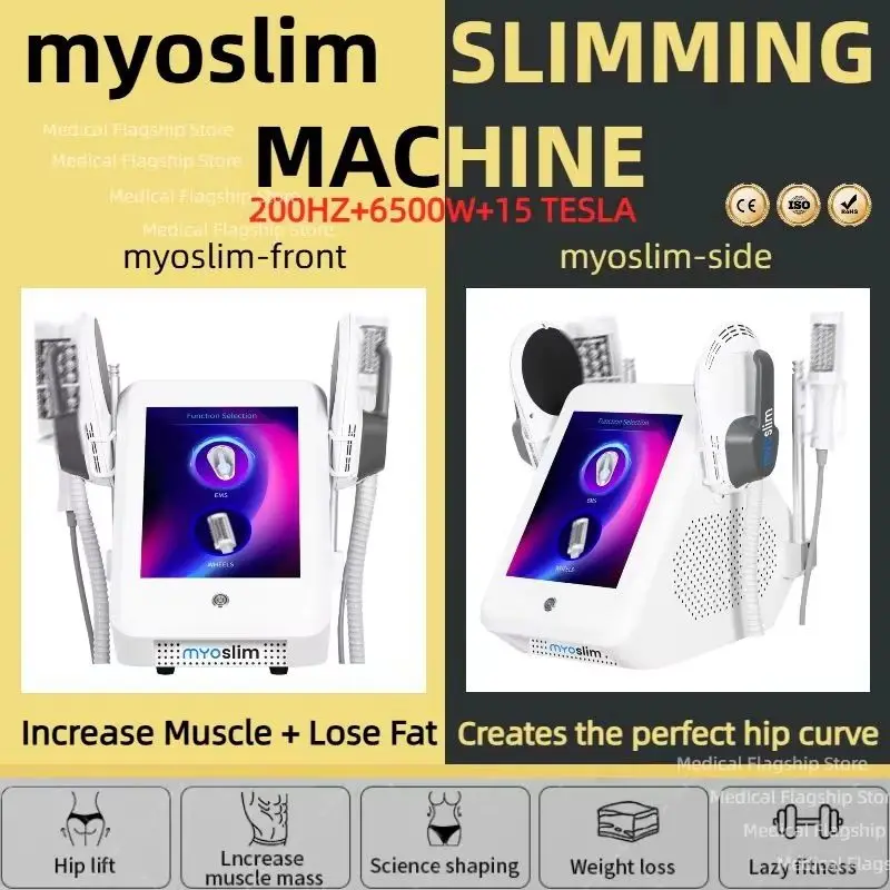 Machine de Sculpture Électromagnétique EMS MYOslim 6500W 200HZ pour Remodelage Corporel, Amincissement et Stimulation Musculaire pour la Perte de Poids