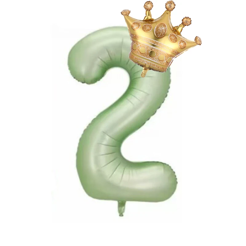 4IN Olive Green Crown Digital Birthday Party Decoration pellicola in alluminio