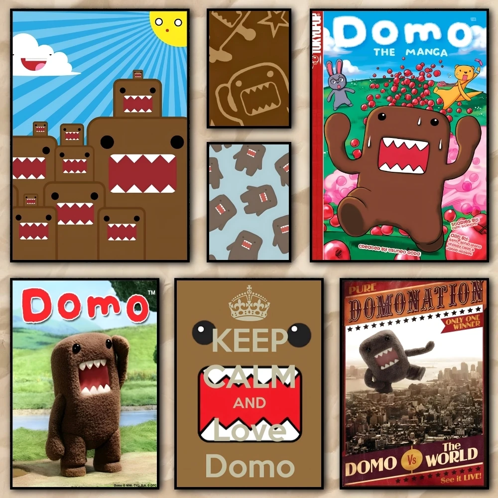 Cute Domo-Kun Classic Movie Poster HD art sticky wall waterproof home living room bedroom bar aesthetic decoration