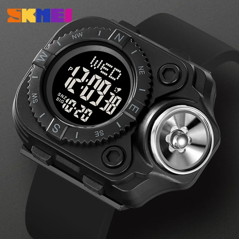 SKMEI 2187 Men Back Light Digital Wristwatch Waterproof Alarm Stopwatch Clock Creative LED Flashlight Countdown Sport Watches