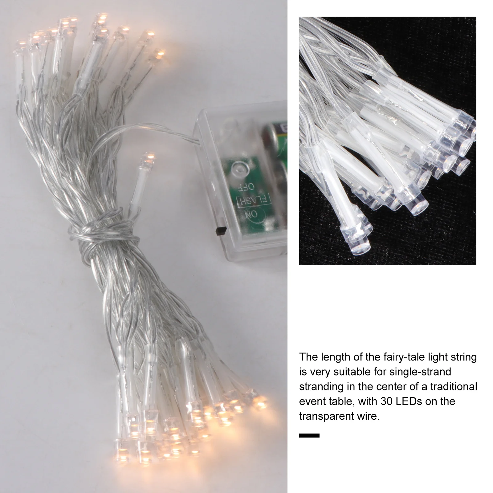 4 قطعة عيد الميلاد LED سلسلة أضواء الأسلاك النحاسية 30 المصابيح صديقة للبيئة ضوء دافئ داخلي في الهواء الطلق شجرة حفلة معلقة الخفيفة #1