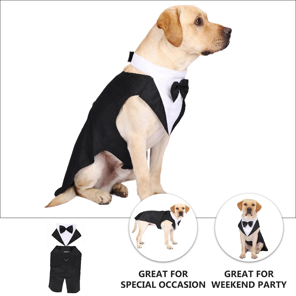 

Tuxedo Suit Cotton Dog Formal Wear For Wedding Party Small Medium Large Size Pet Clothing Dog Apparel Pet Wedding Tuxedo