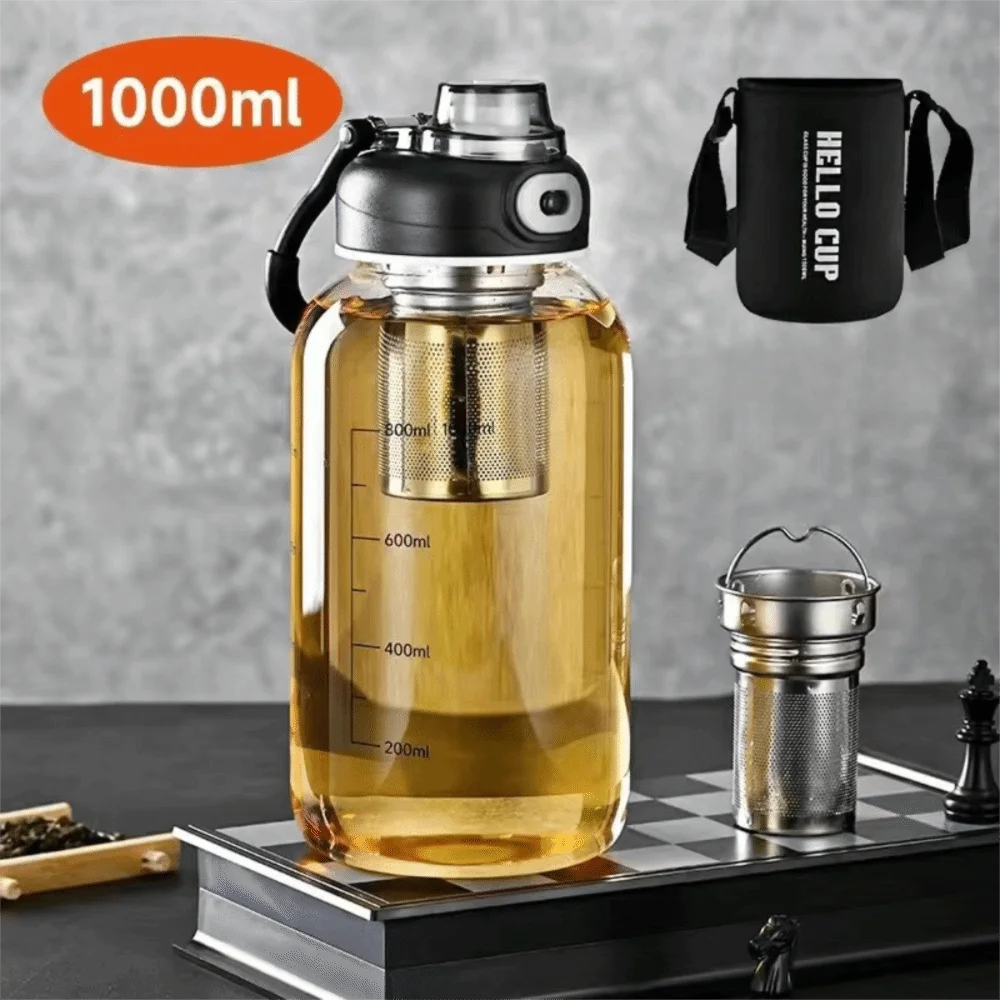 

Tea Separation Glass Tea Cup Double Drinking Large Capacity Portable Kettle High Temperature Resistant with Handle Water Bottle