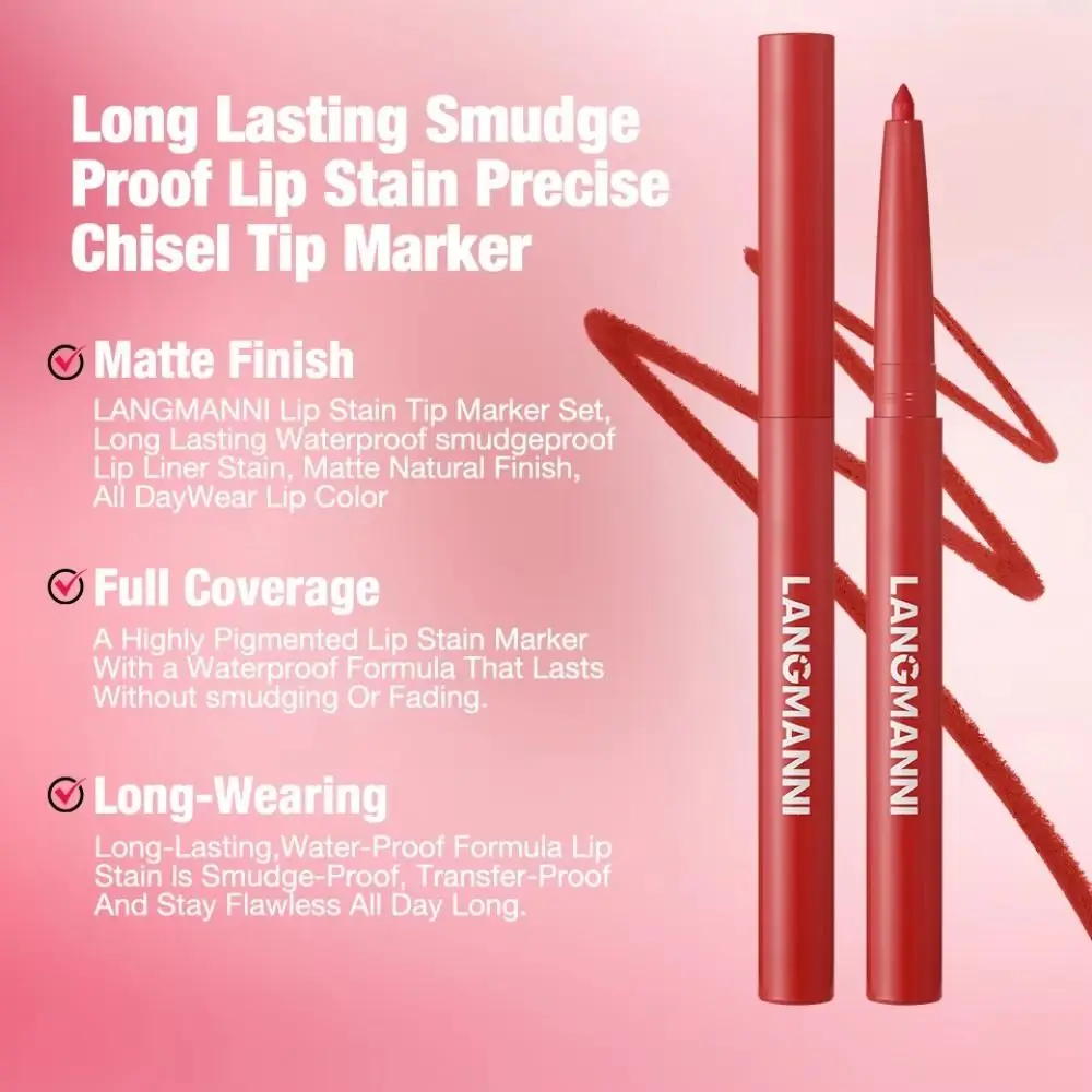 12 colori Matte Lip Liner Pen Contorno naturale Velluto sexy Trucco Rossetto Matita Labbra a lunga durata Trucco Macchia Cosmetici