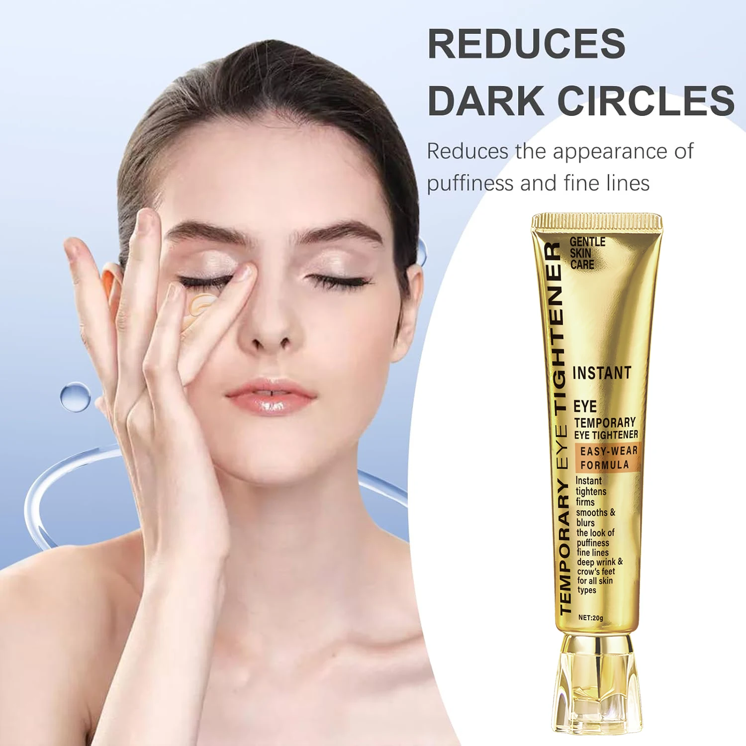 منطقة العين المستهدفة مع المشدود المؤقت الذي يعمل بالببتيد. المصاعد، المصاعد بلطف. العمل السريع، نتائج ناعمة. #3