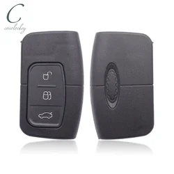 Coque de clé à distance intelligente Cocolockey, 3 boutons, étui Fob pour Ford Focus, Mondeo, Galaxy S-Max, carte-clé de voiture, lame non coupée, haute qualité