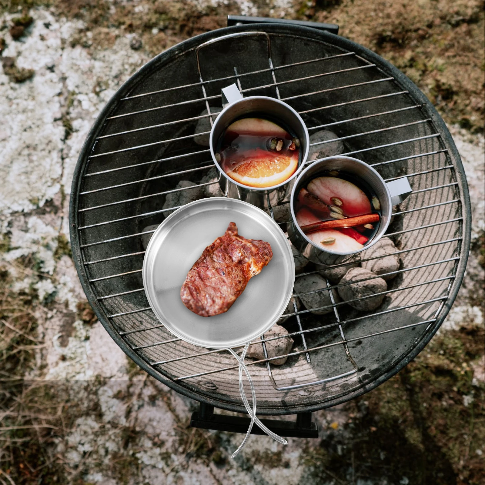 

Cooking Pan Outdoor Camping Tableware Frying Pot Cookware Accessories Travel Utensils Skillet