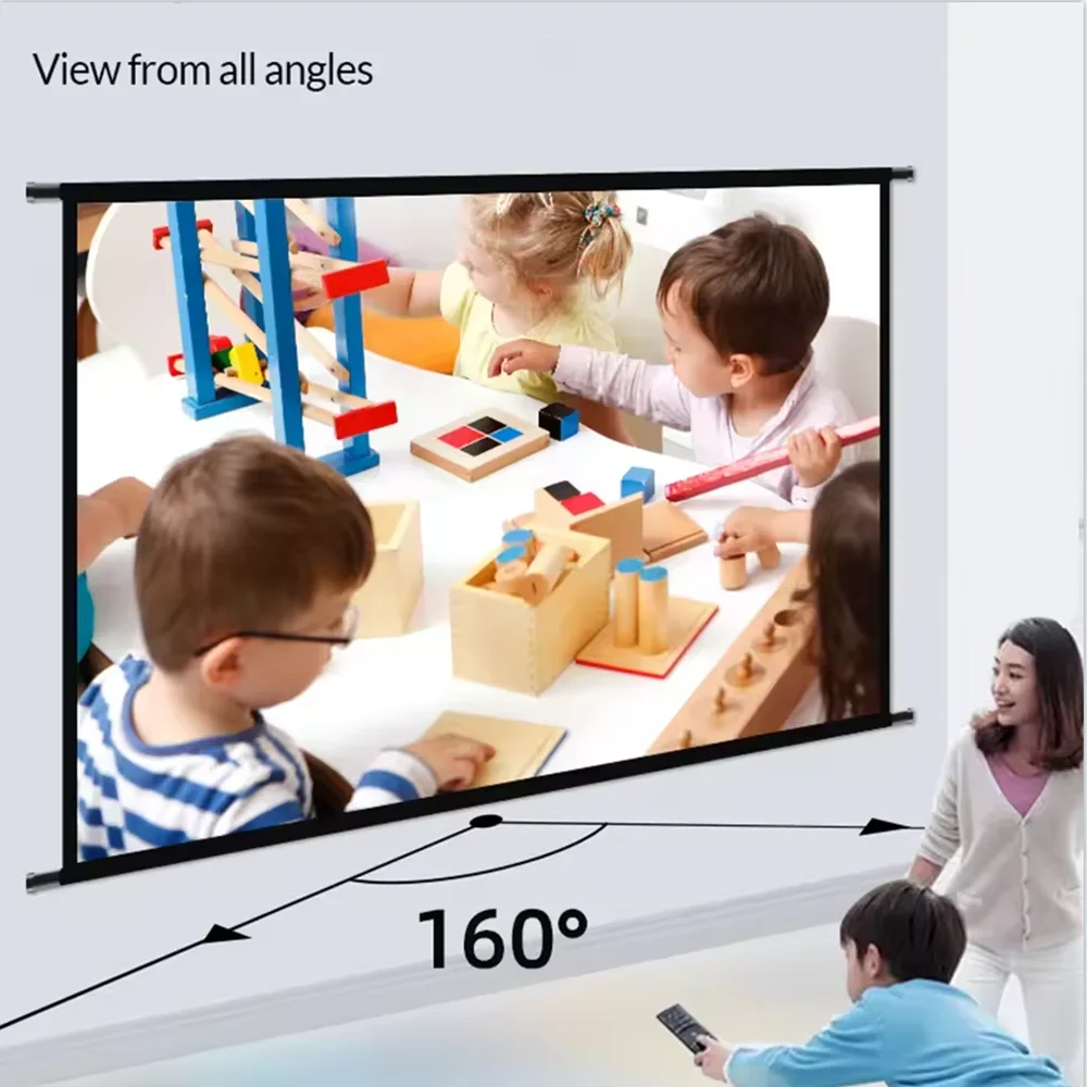 

4K Movie Projector Screen HD Foldable Splicing Anti-light Projection Projector Screen for Gift60/72/84/92/100/110/120/133INCH