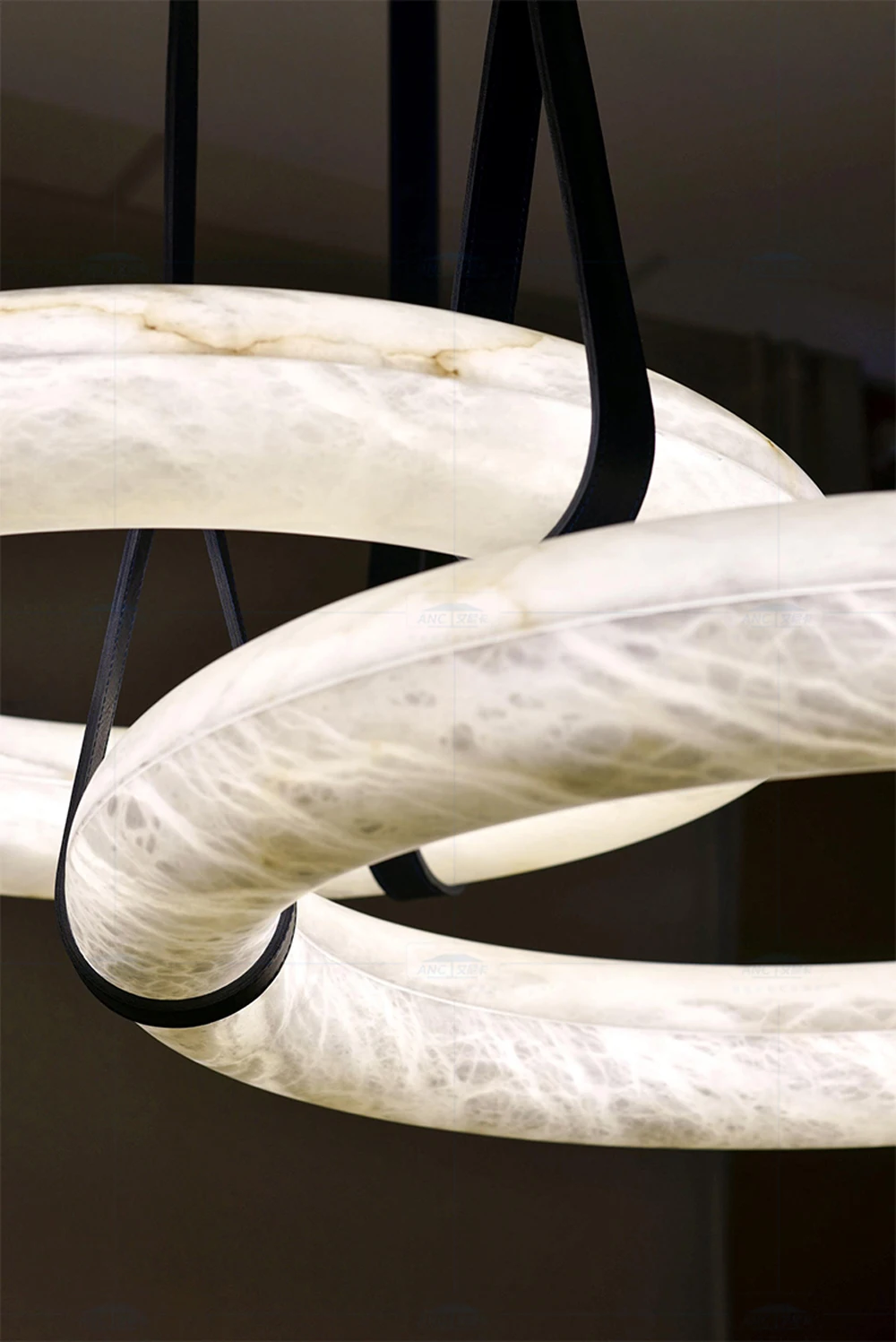 Marble Ring Brown Dark Leather Pendant Lights
