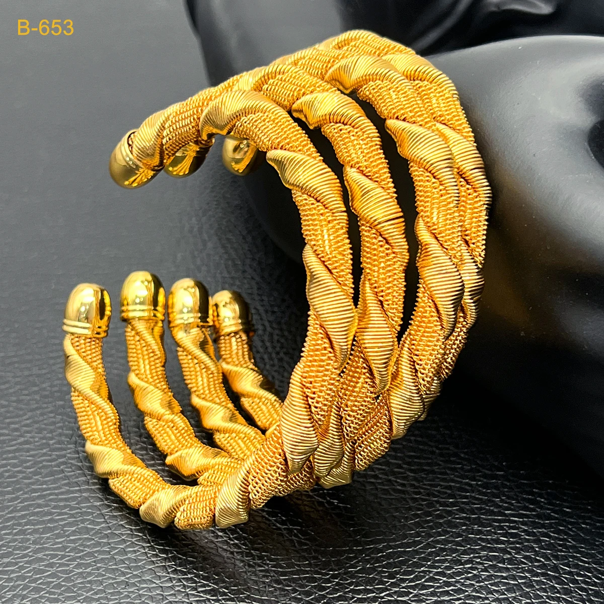 ANIID Luxury Dubai 24k Gold Color Charm Twist Cuff Bangles Bracelet For Women Arabic Nigerian Wedding Hand Jewelry Party Gifts