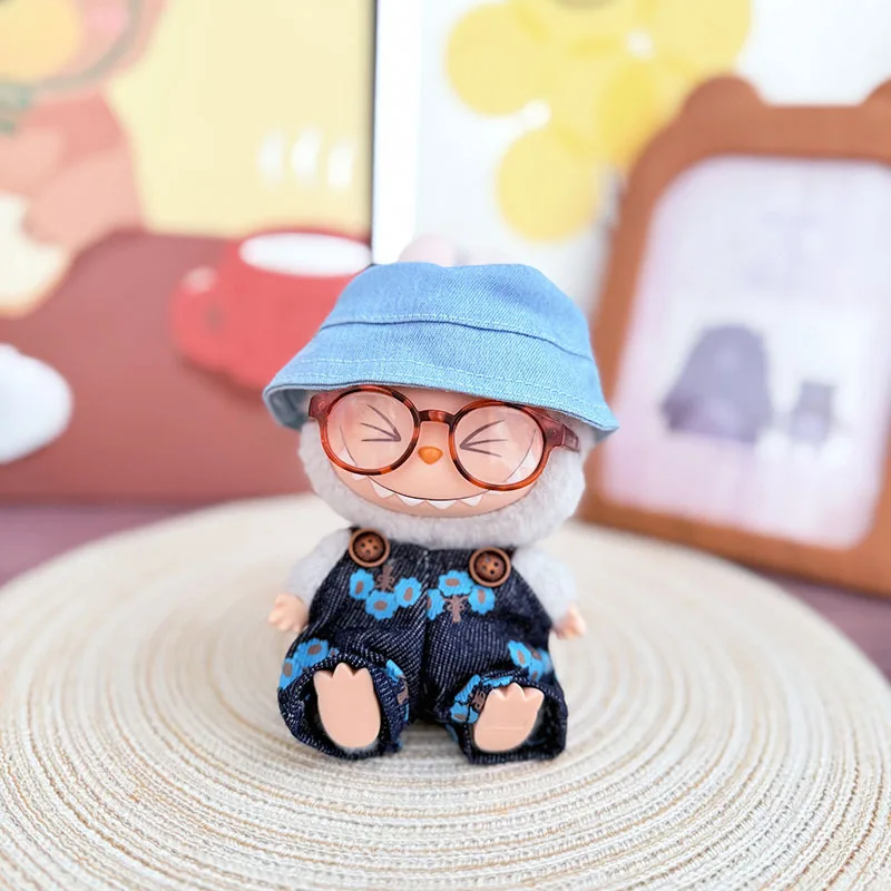 

Clothes For Labubu Garden Stroll Glasses Fisherman Hat Set Suitable For 15Cm 17Cm Labubu 1st To 3rd Generation Costume