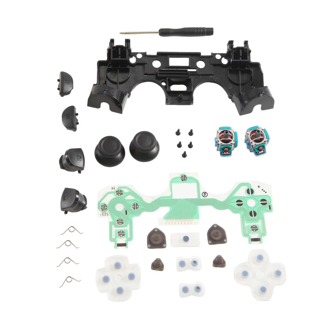 1Set for PS4 JDS-001 Controller Trigger Buttons 3D Sensor Analog Thumb Stick Caps & Screws Tools