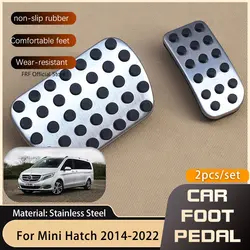 AT MT Stainless Steel Car Pedals for Mercedes Benz V Class Marco Polo Metris EQV W447 2015~2022 Gas Brake Non-slip Pedal Pads