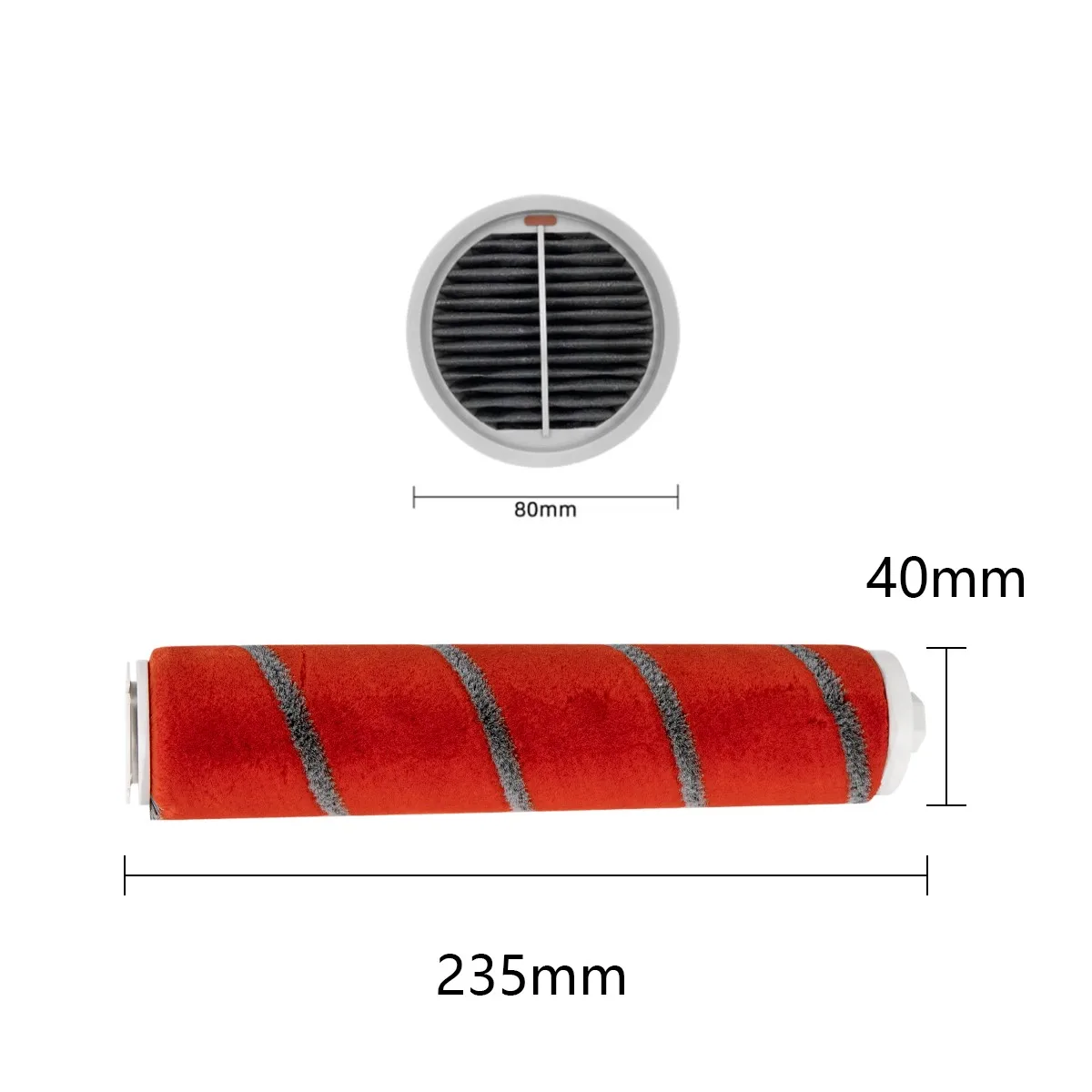 Escova de rolo de filtro hepa para xiaomi mijia 1c k10, scwxcq01rr skv4060gl, v8 v9, roidmi f8 pro aspirador de pó portátil sem fio