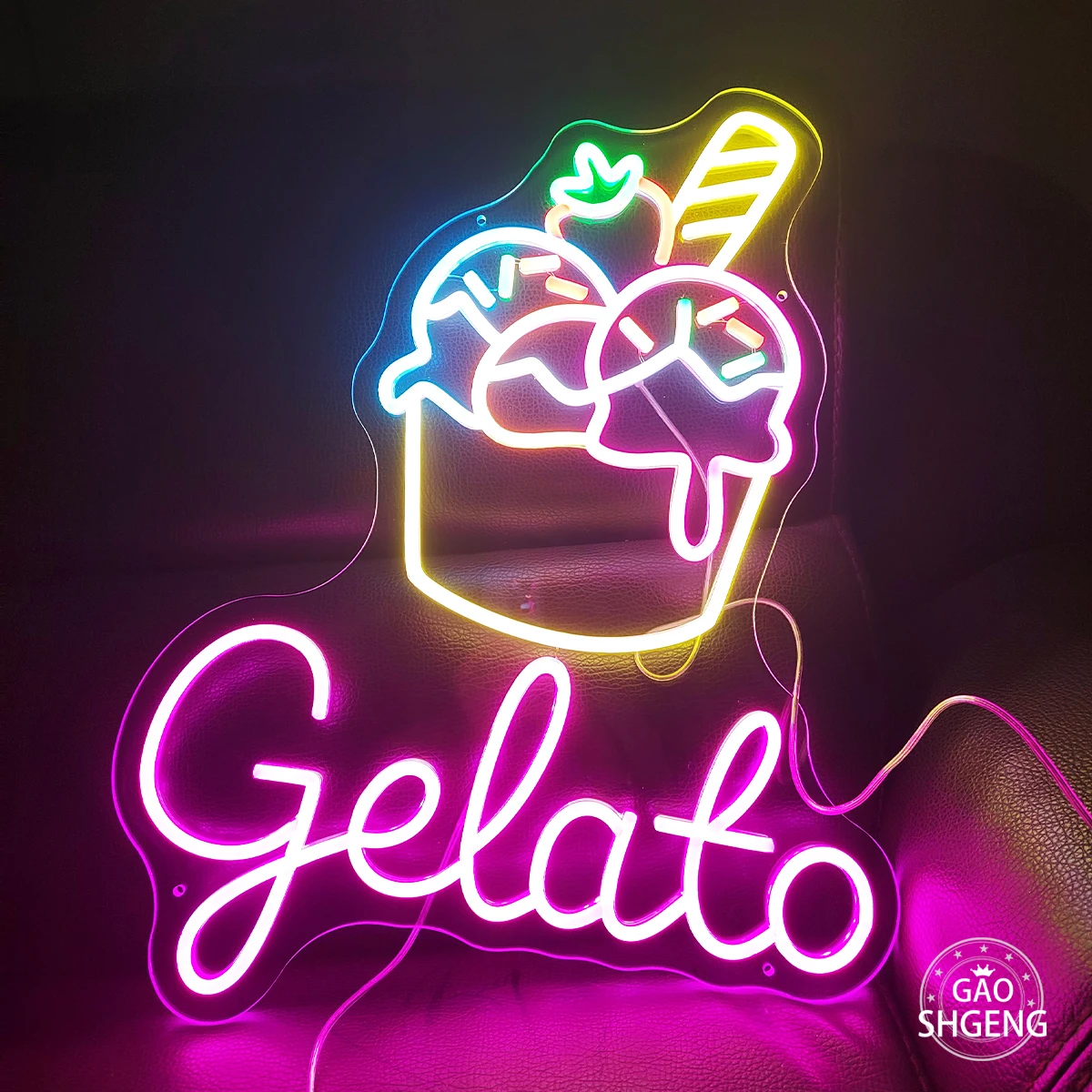 Ice cream  neon signs apply to ice cream shops restaurants the shape of the atmosphere lamp to make the shop more attractive