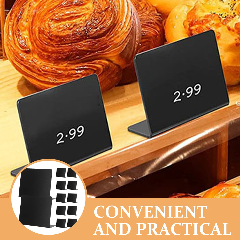 

12 Pcs Mini Desktop Price Tag Holders Black Chalkboards 100x75mm PVC Writing Boards for Party Home Restaurant Menu Signs Display