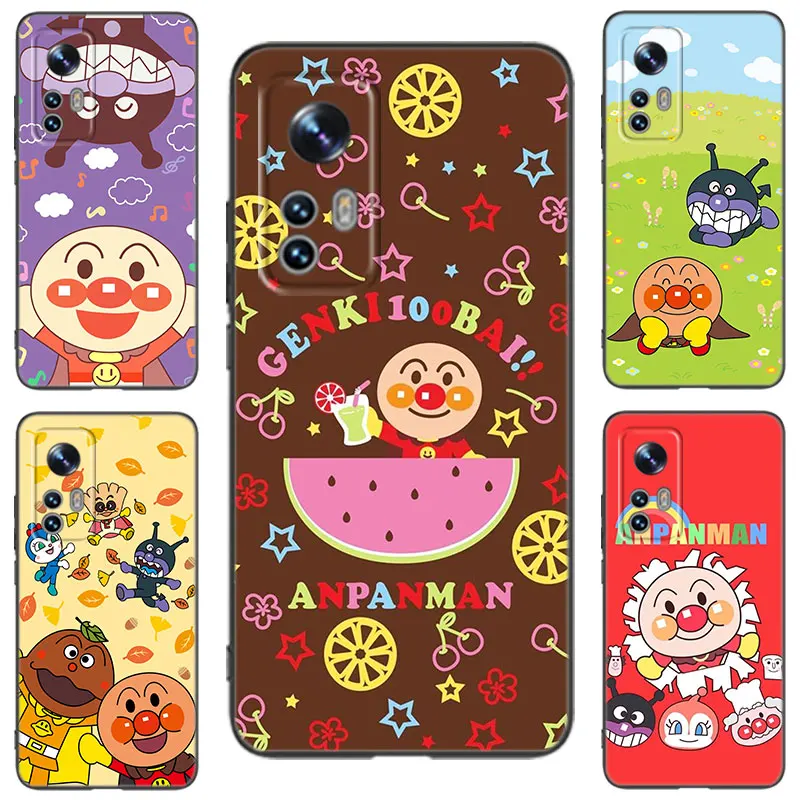 Fashion Anpanman Black Phone Case For Xiaomi 10 11 13 12 Lite NE 9T 10T 11T 12T 12S 13T 14 Pro 9 SE 10i 11i 12X Civi 2 3 4 5G