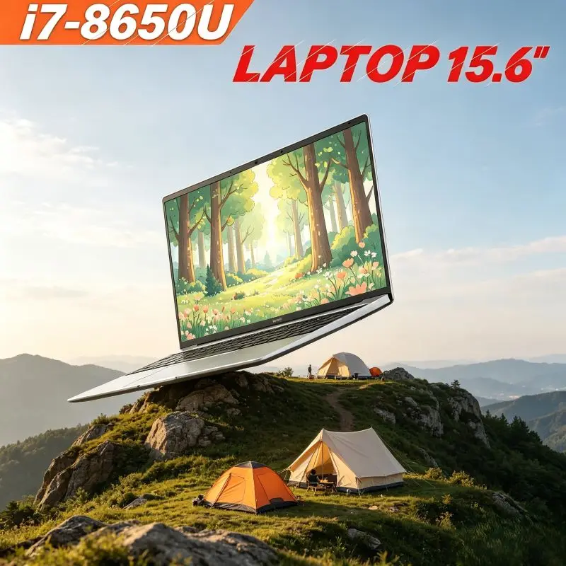 Practical Durable New 15.6 Inch Notebook PC with Intel I7-8650U Processor, 32GB DDR4 RAM, 2TB and Fully Functional Preinstalled