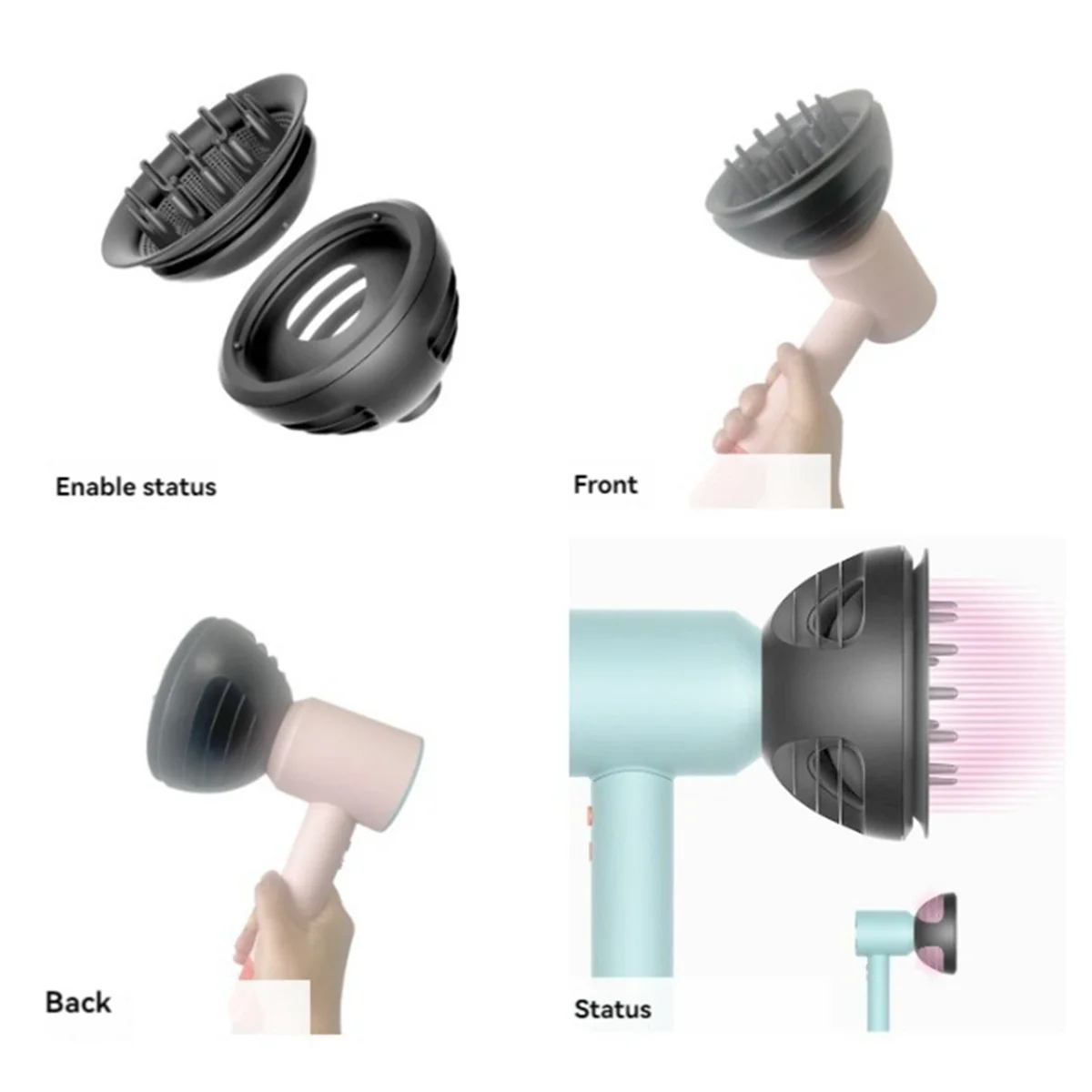 Насадка-диффузор ABLK для фена Dyson HD01, HD02, HD03, HD04, HD07, HD08, HD15 HD16 Wave+Curl Диффузор двойного назначения