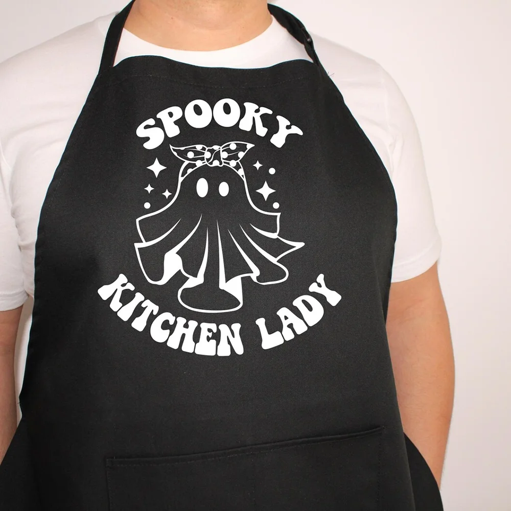 

Spooky Kitchen Lady Aprons Halloween Cooking Apron Lady Mama Gift Chef Love Baking Grilling Halloween Party Dinner Decoration