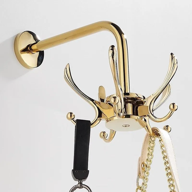 

Wall Mounted Hook Metal Swivel Coat Hooks Multifunctional Entrance Hall Organizer Rack Aesthetic Living Room Clothes Hanger