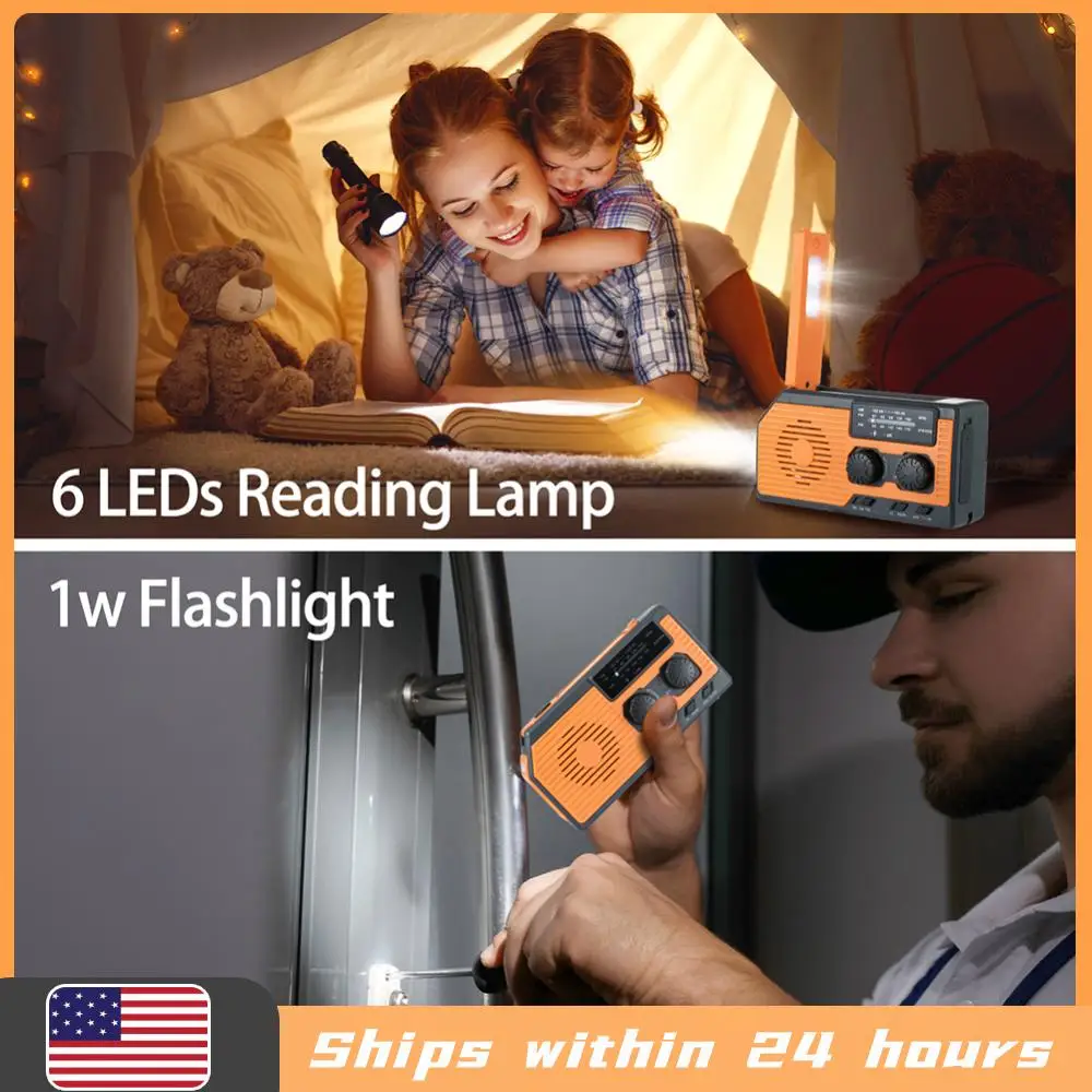 

Солнечное FM/AM/WB/NOAA радио с функцией Power Bank 5000 мА, ручной зарядкой, USB-зарядкой, многофункциональное, с LED-фонариком