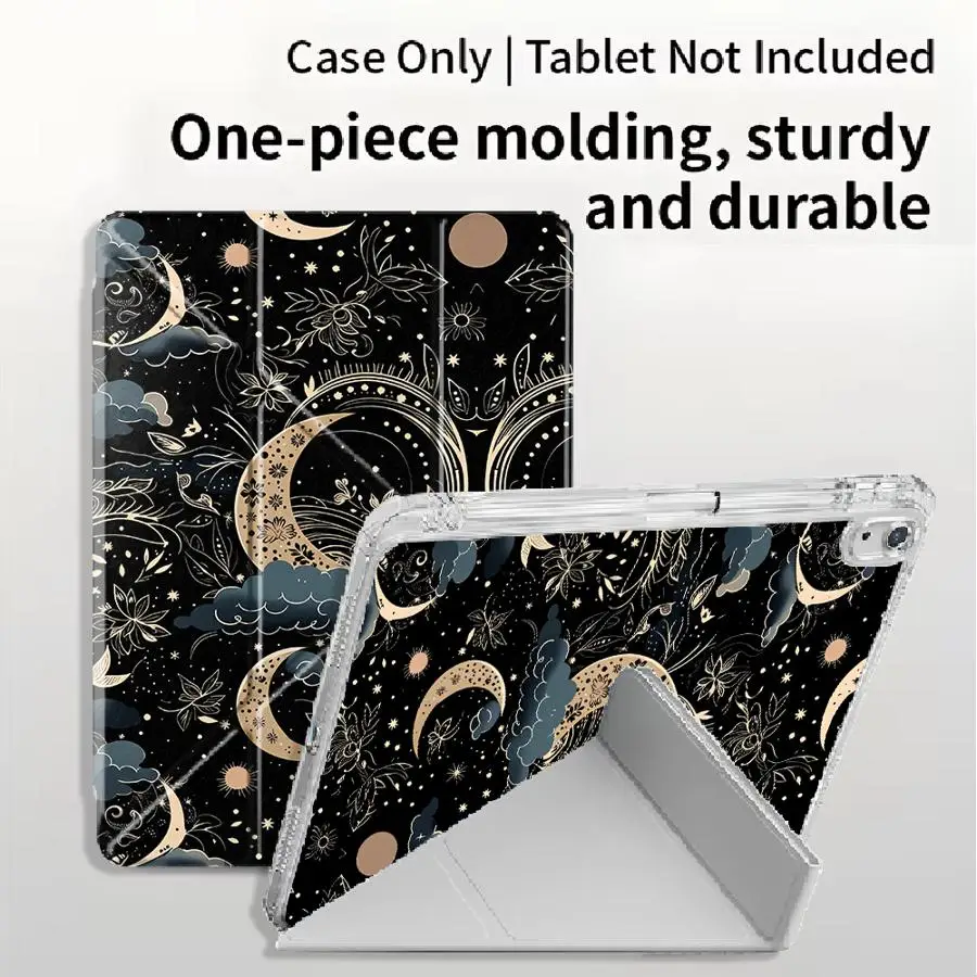 

Tablet Case For iPad Pro 2025 Mini 6 7 Air 4 5 M3 M2 M4 11inch 11th 10th 9th 8th 7th 12.9inch Holder Cover Y-Fold Celestial Moon