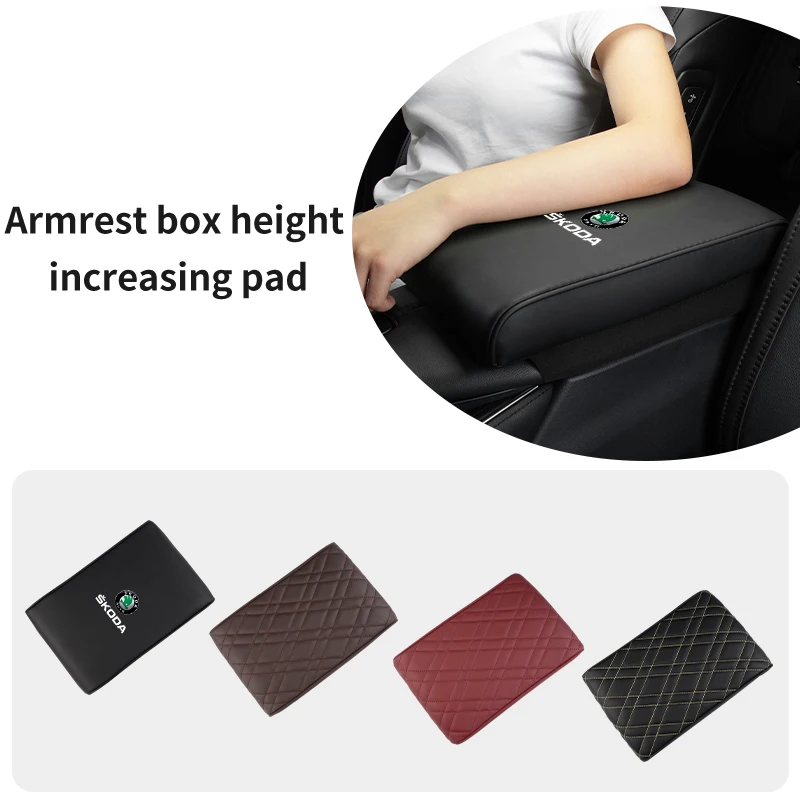 Car Armrest Box Cushion Console Protector Cover Accessories For Skoda Superb Rapid Octavia Kodiaq Fabia Derivative Karoq Kamiq view 3