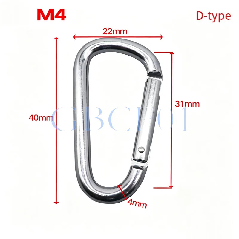Aluminum Alloy Carabiner D-Shape Pear-Shape Keychain Dog Leash Quick Link Snap Hook Metal Connector M4 M5 M6 M7 M8
