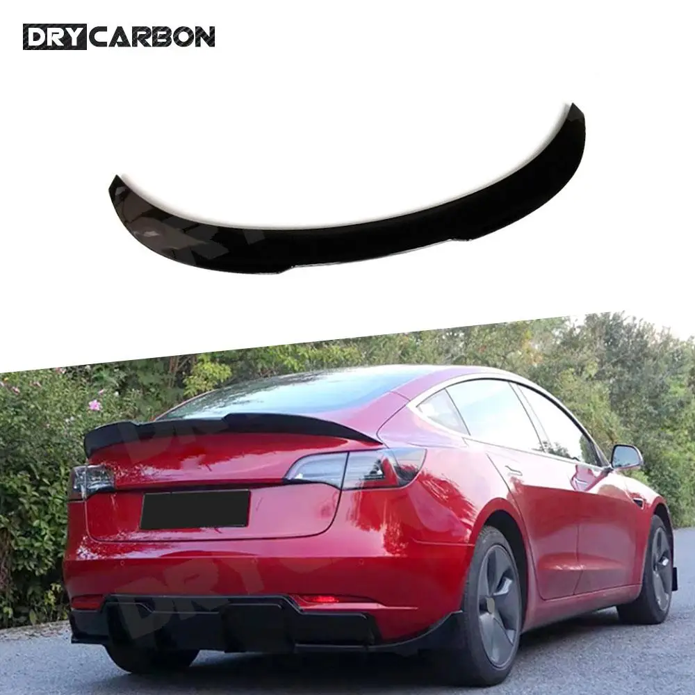 

ABS Gloss Black Rear Boot Spoiler Trunk Wing for Tesla Model 3 2017+ Car Duckbill Rear Trunk Wing Spoiler BodyKit Accessories