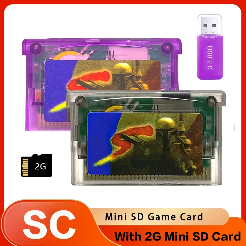 SC GBA FlashCard Mini SD Game Card for SP GBM IDS NDS NDSL GBA SP With 2GB TF Adapter Game Accessories