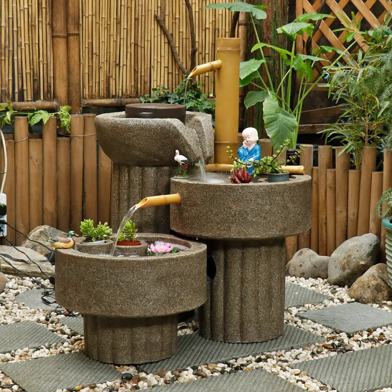 flowing water ornament Balcony Garden Garden Landscape decoration Interior circulation Water feature Fish pond la