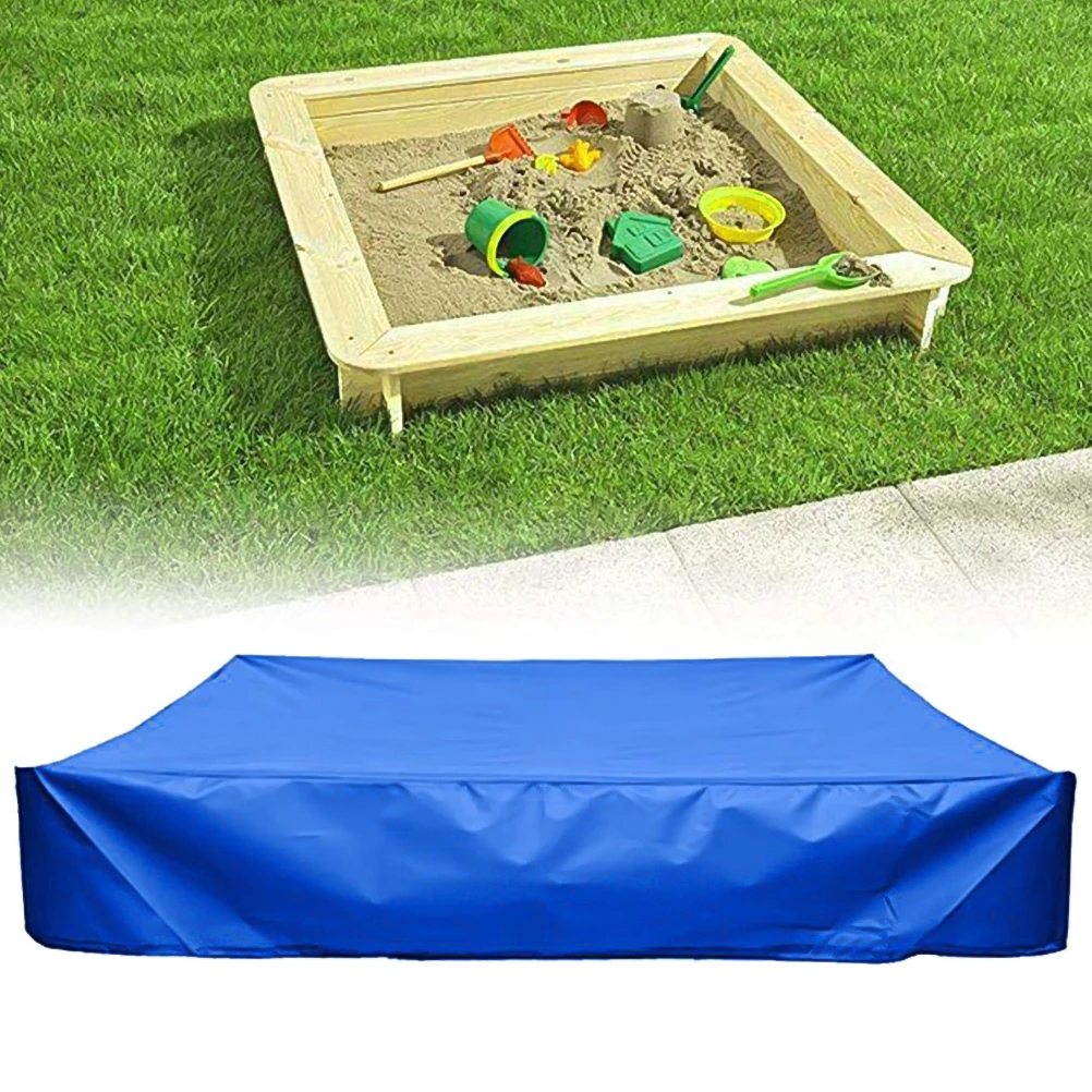

180x180cm Sandbox Cover Blue Heavy Duty Portable for Yard Playground Travel Secure with Traction Rope Protection Cover