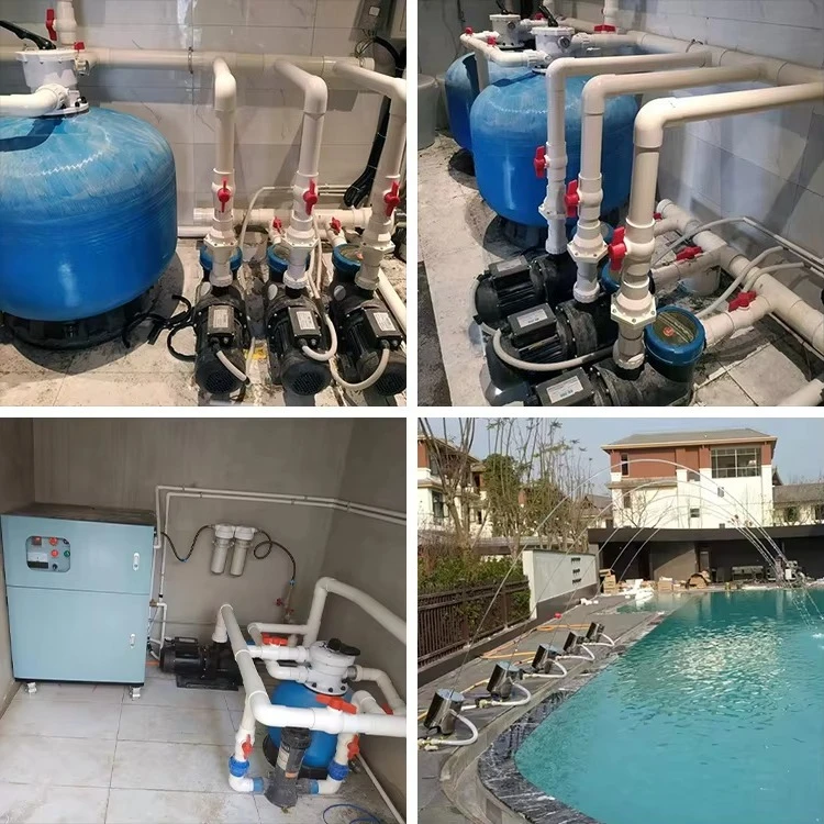 Commercial Pool Equipment Package Includes Sand Filter Heat Pump Waterfall for Hotel and Resort Project