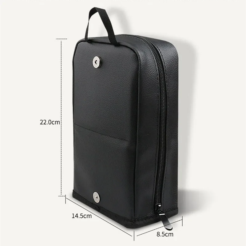 Leather Makeup Brushes Storage Bag Stand-up Makeup Brushes Organizer Bags Large Capacity Foldable Comestic Tool Bags With Zipper