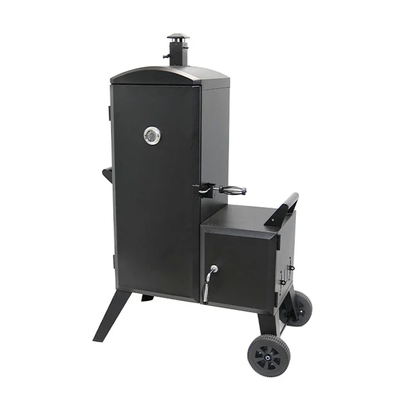 Vertical Charcoal Commercial Smoker And Grill For Texas Style Barbecue With Multi Layer Rack Heavy Duty Outdoor Smoking Oven