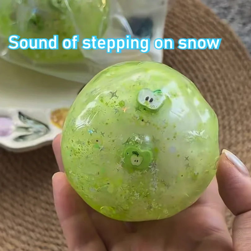 Crispy Squishy Ball Cracking Wax Crunchy Stress Ball ASMR Sound of Stepping on Snow Anti Stress Relief Fidget Toys for Adults