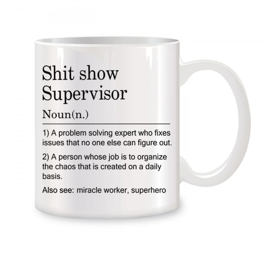 

Shit Show Supervisor Mugs For Her Him, Miracle Worker Mug, Gift for My Boss Worker Birthday Coffee Ceramic Tea Cups White 11 oz