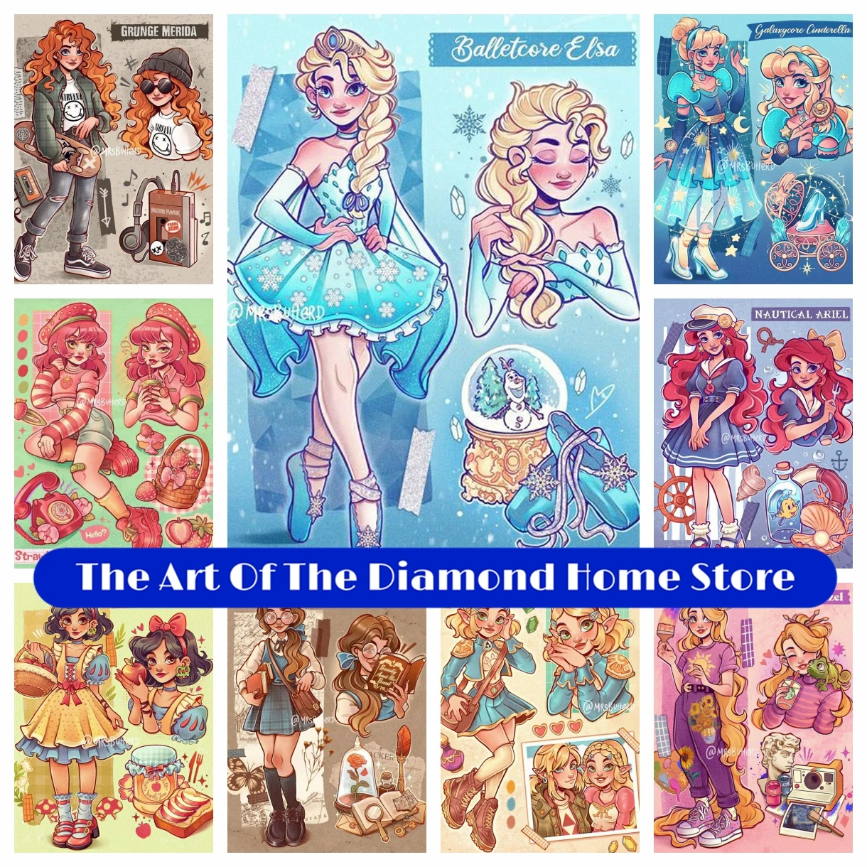 Cartoon Cute Girl AB Diamond Painting Embroidery Cross Stitch Fantasy Fairy Tale Picture Handicraft Home Decor Children's Gift