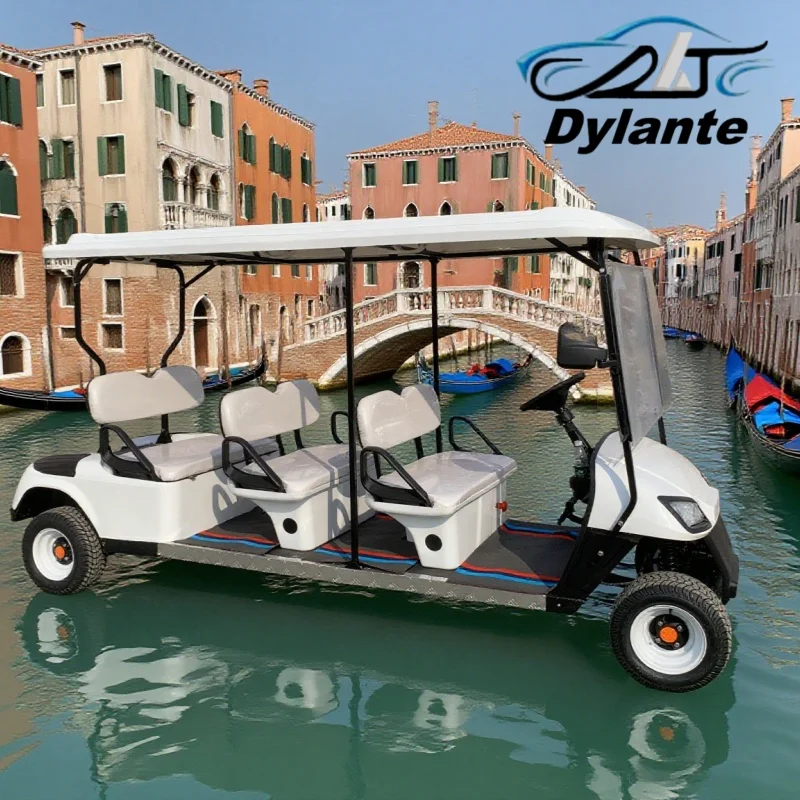 Customized High Performance 60V 72V Off Road Lithium Battery 6 Seater Electric Lifted Golf Cart With 12-Inch Off-Road Tires