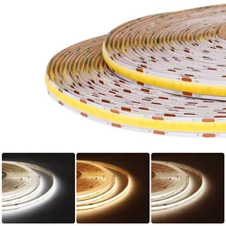 COB CCT LED Strip Light  High Density Flexible COB 608/624 Leds/m 8mm Led Lights RA90 2700K to 6500K Linear Dimmable DC24V