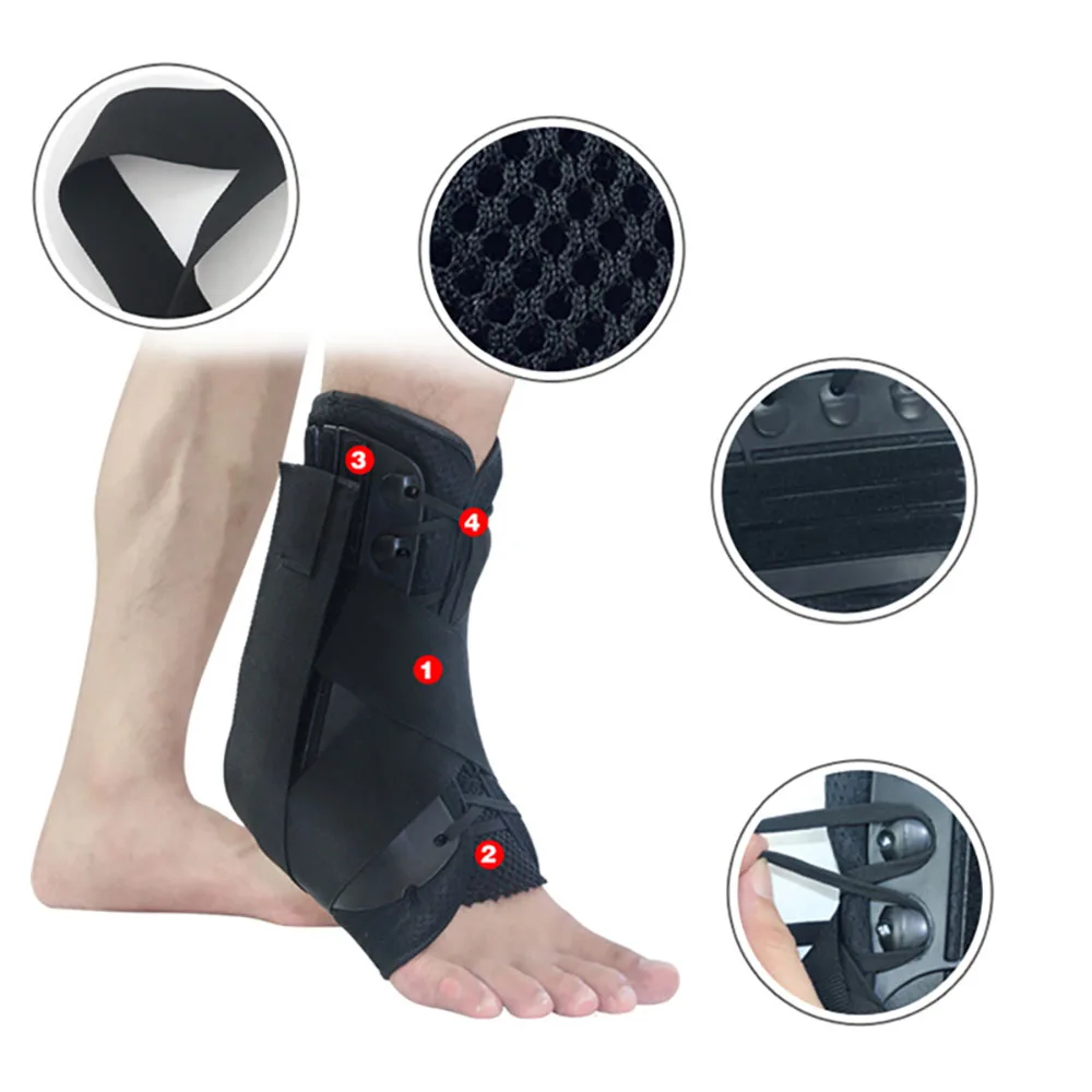 Single Lace-up Protective Medical Ankle Brace Ankle Support Brace Sports Sprain Rehabilitation Breathable Ankle Fixation