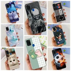 Matte Phone Case For Samsung galaxy A21S Smart Phone Cover Soft Silicone TPU Back Cover For Samsung A21s Galaxy Football Cartoon