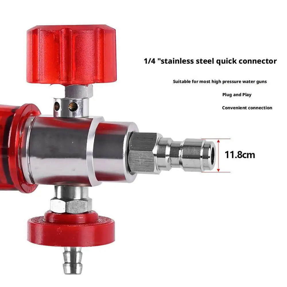 

Генератор пены для мойки высокого давления из нержавеющей стали с быстрым разъемом 1/4 дюйма, 360° ° Регулируемая более толстая снежная пена