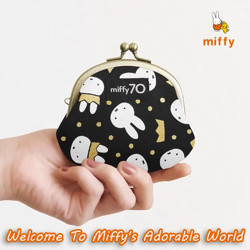 

Kawaii Miffy Coin Purse 70th Anniversary Celebration Series Mouth Gold Bag Portable Jewelry Storage Bags Anime Accessories Gifts