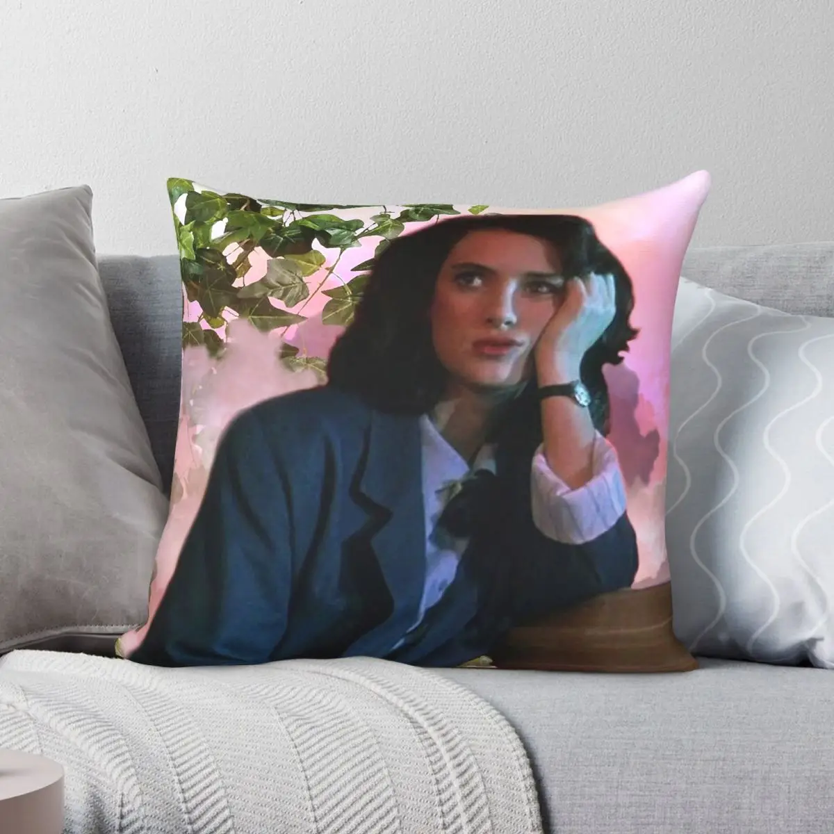 Heathers Veronica Sawyer Winona Ryder Quadratischer Kissenbezug aus Polyester, Leinen, Samt, bedruckt, mit Reißverschluss, Kissenbezug für Zuhause