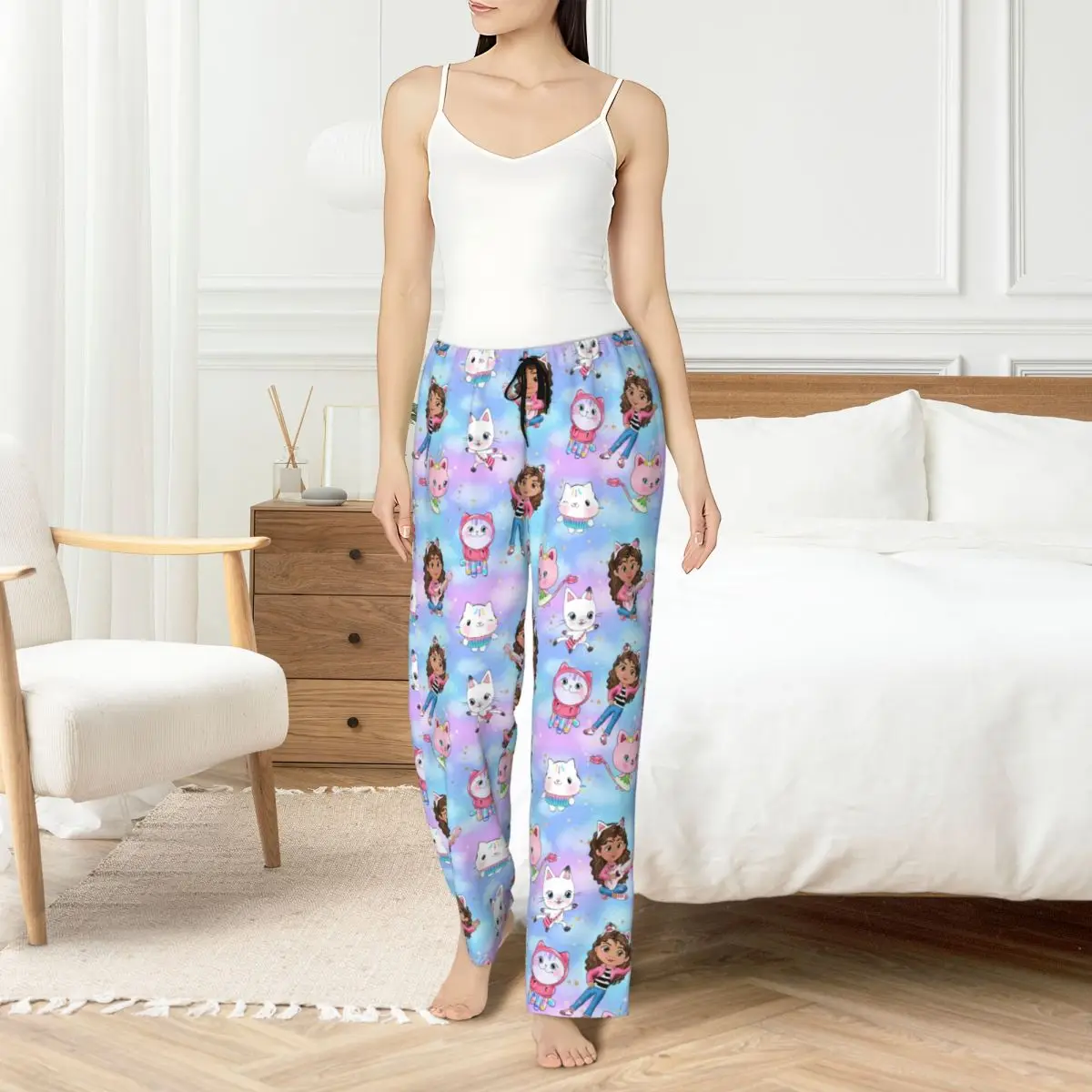 

Custom Print G-Gabbys Dollhouse Pajama Pants for Women Sleep Sleepwear Bottoms with Pockets